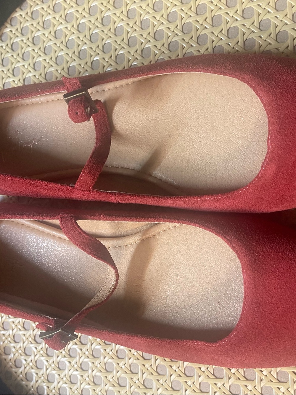 Crown Vintage Red Suede Mary Jane Flats - Picture 6 of 7